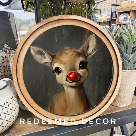 Framed Art "Round Rudolph"