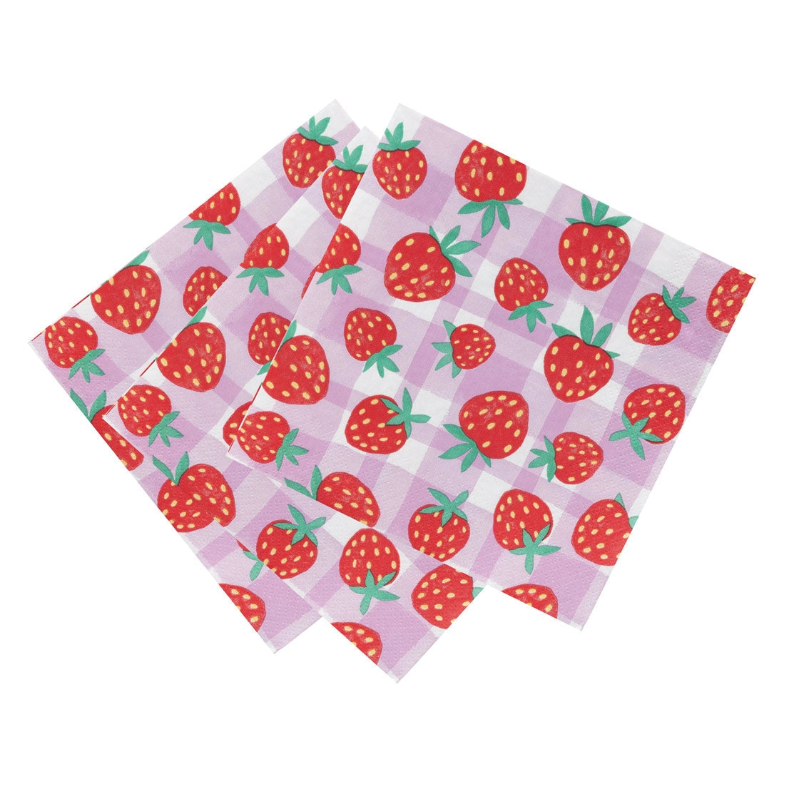 Paper Napkins, Strawberry Gingham