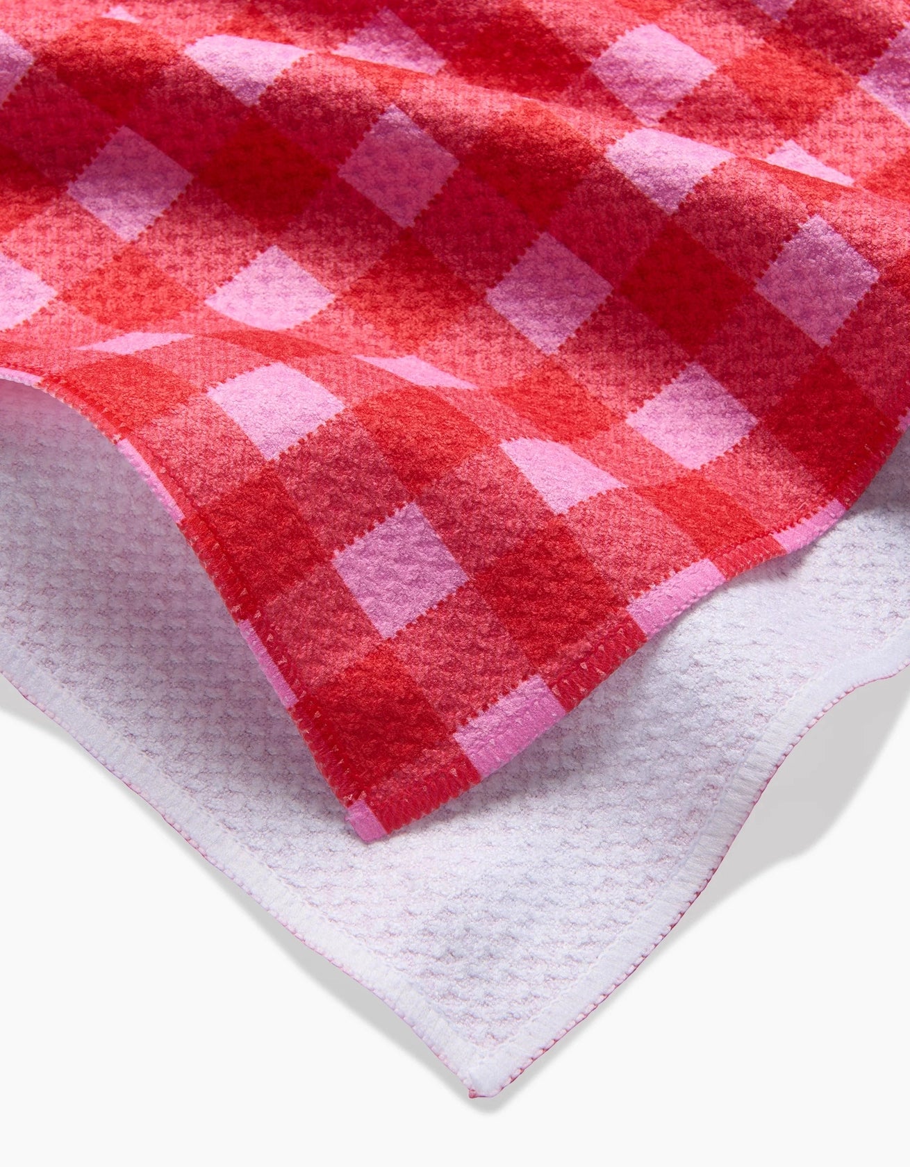 Geometry "Cherry Gingham" Tea Towel