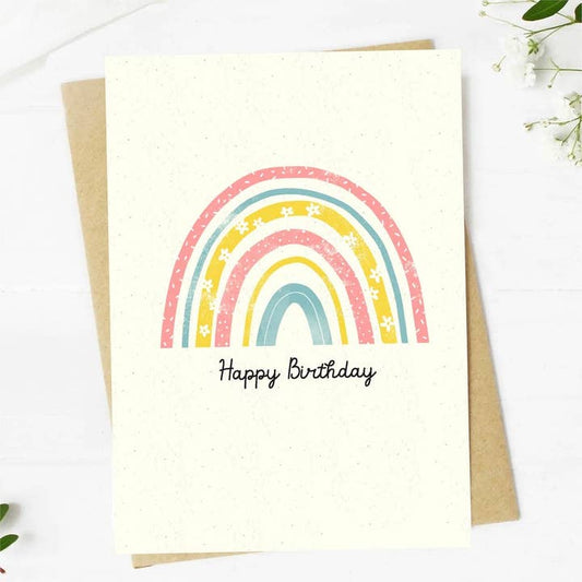 Greeting Card, Happy Birthday Cute Rainbow Birthday Card