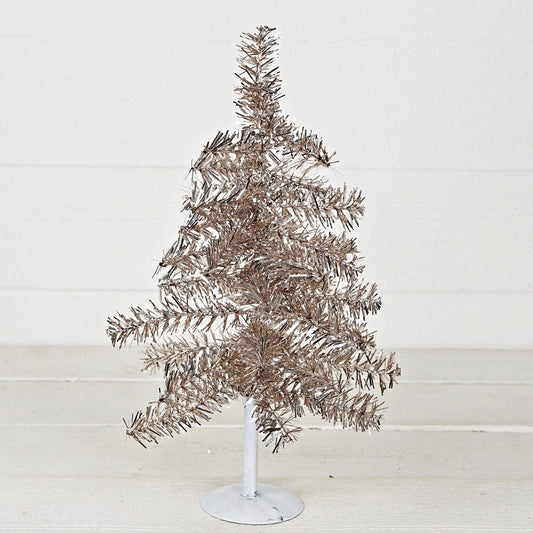 Glittered Tinsel Tree- Silver