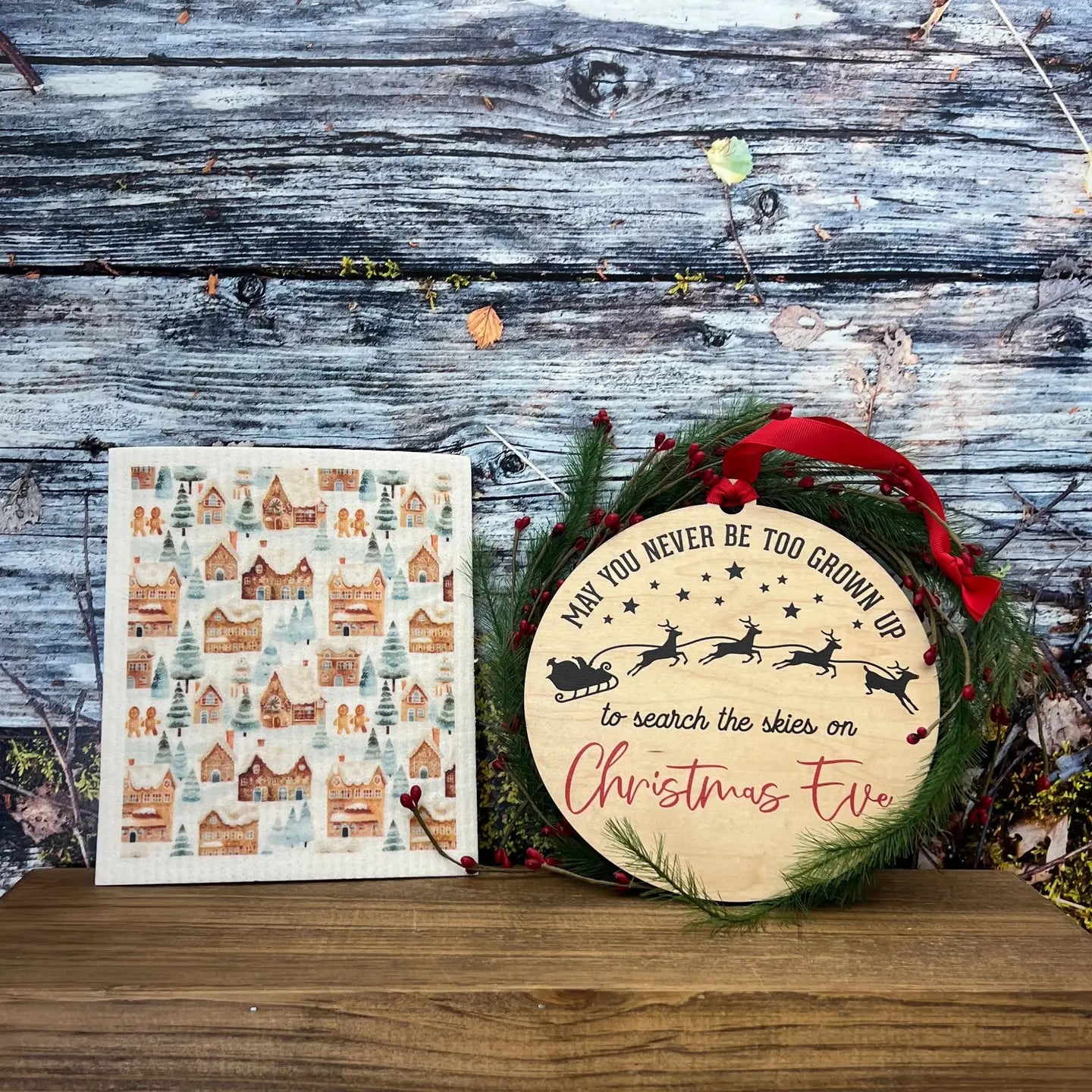 Reusable Paper Towel "Gingerbread Village"