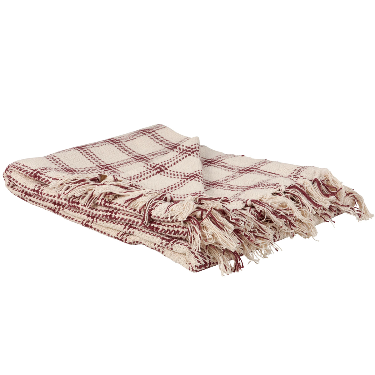 Throw, Burgundy Plaid