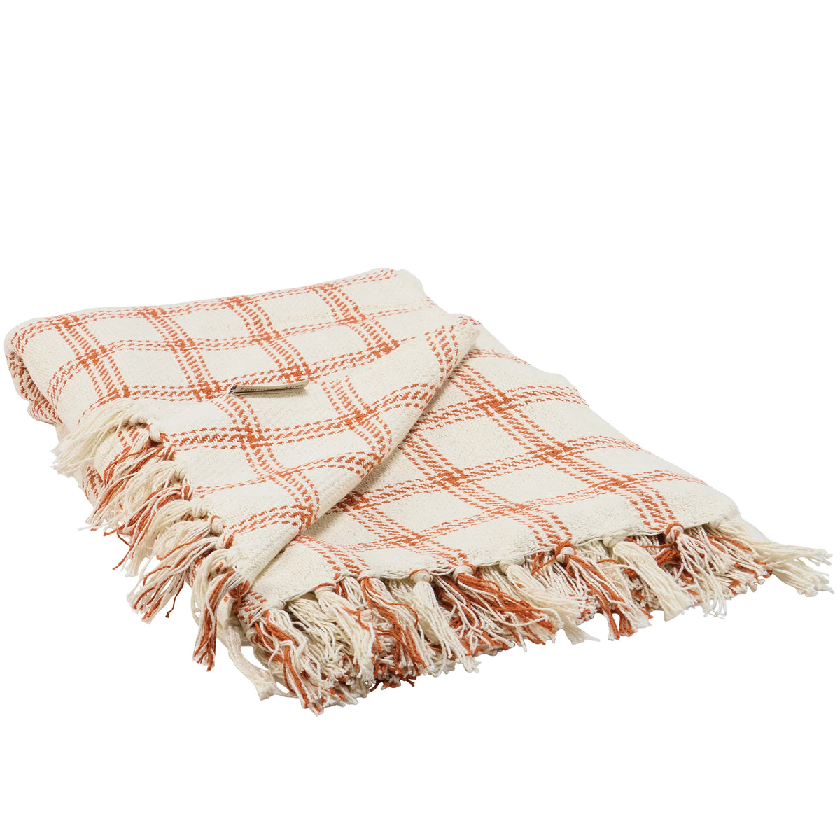 Throw, Burn Orange Plaid