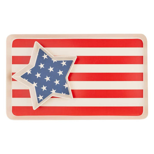 American Flag Star,  Stacked Tray Set