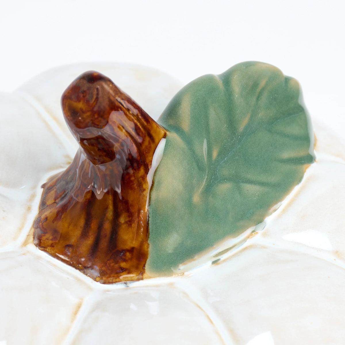 Treat Jar, Short White Pumpkin