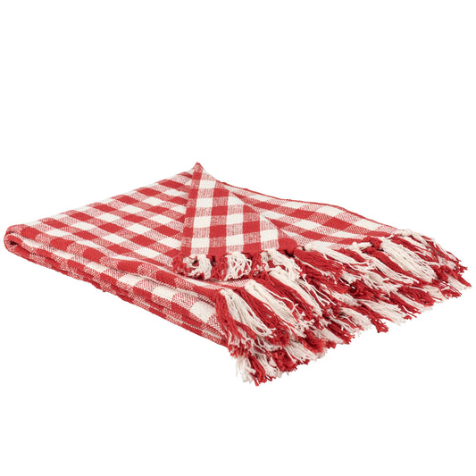 Red Gingham Throw