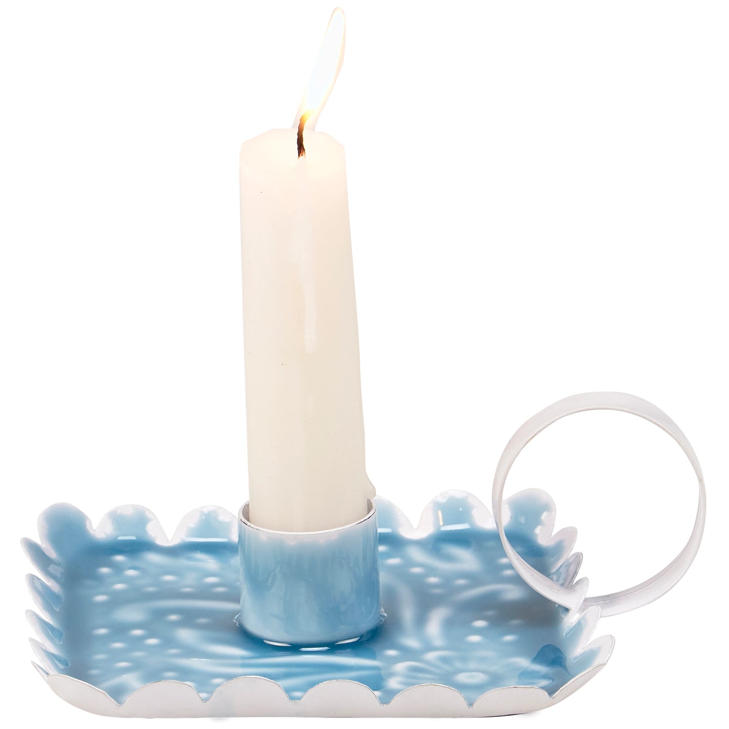 Blue Floral Candle Holder