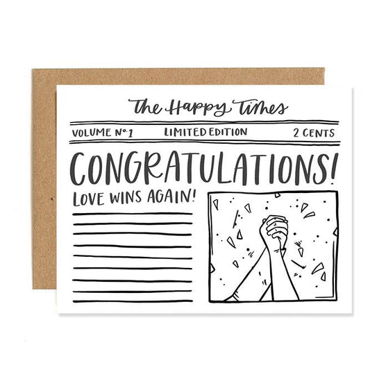 Card "Newspaper Congratulations Letterpress"