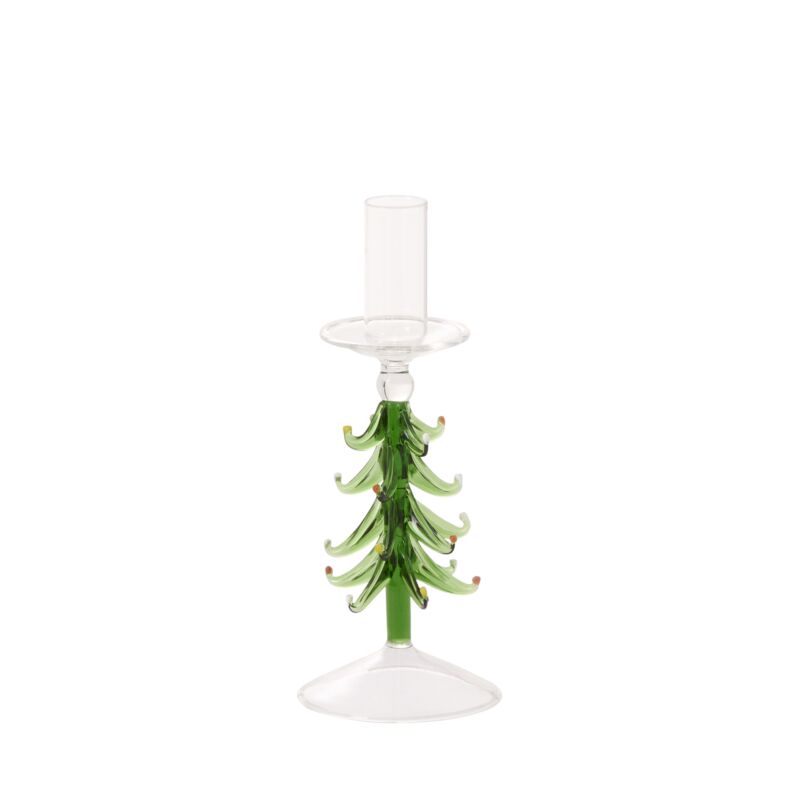 Glass Tree Candlestick Holders