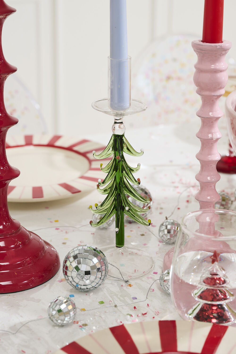 Glass Tree Candlestick Holders
