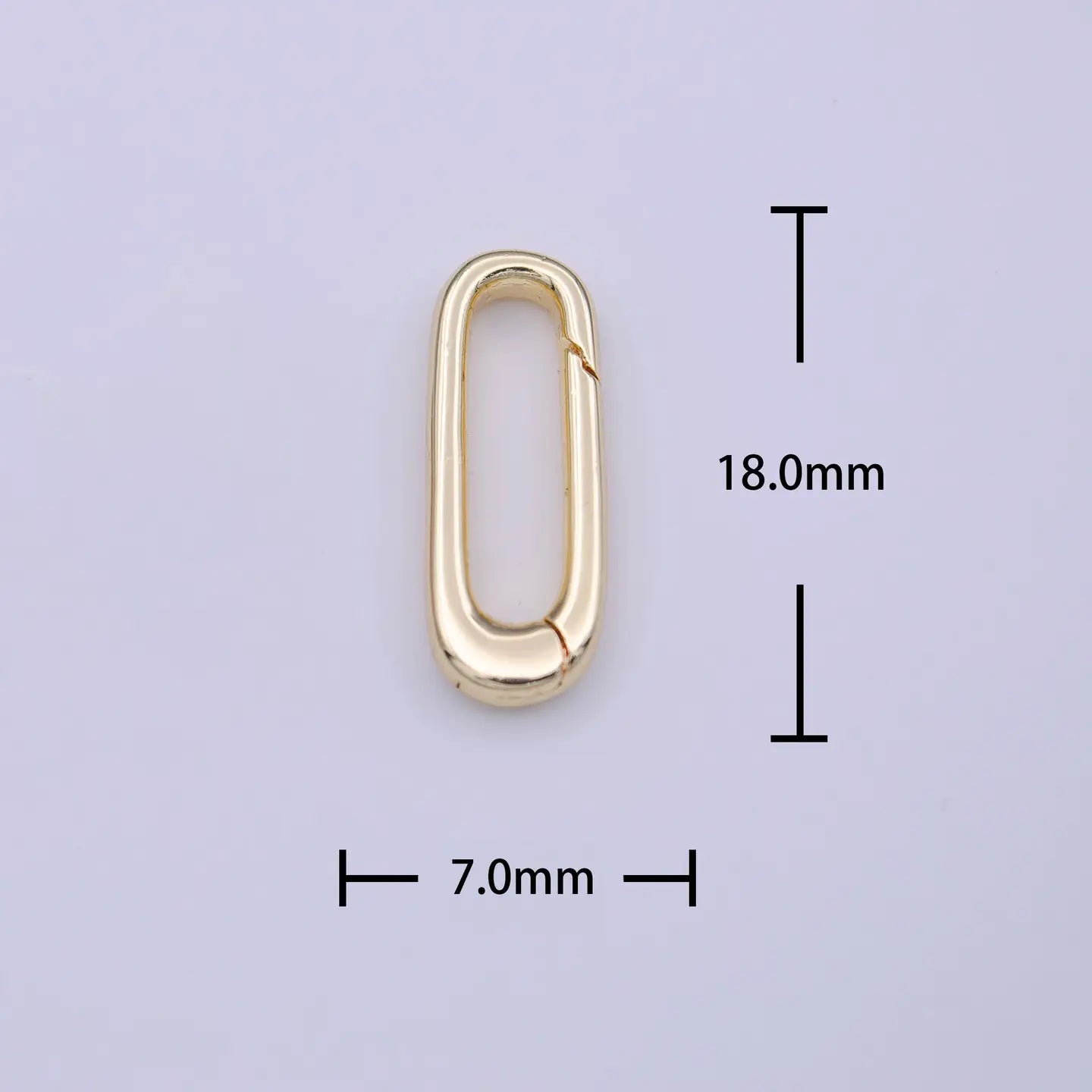 Oval Shaped Snap Clasp, Silver 18mm