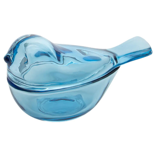 Bluebird Covered Glass Dish