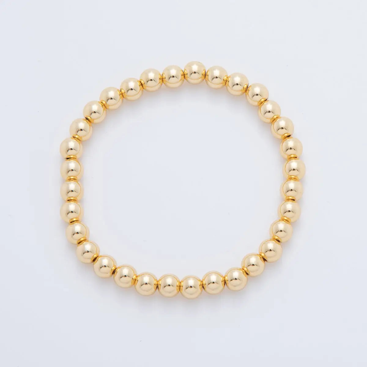 Gold Filled Ball Stretch Bracelet, 6mm 7"