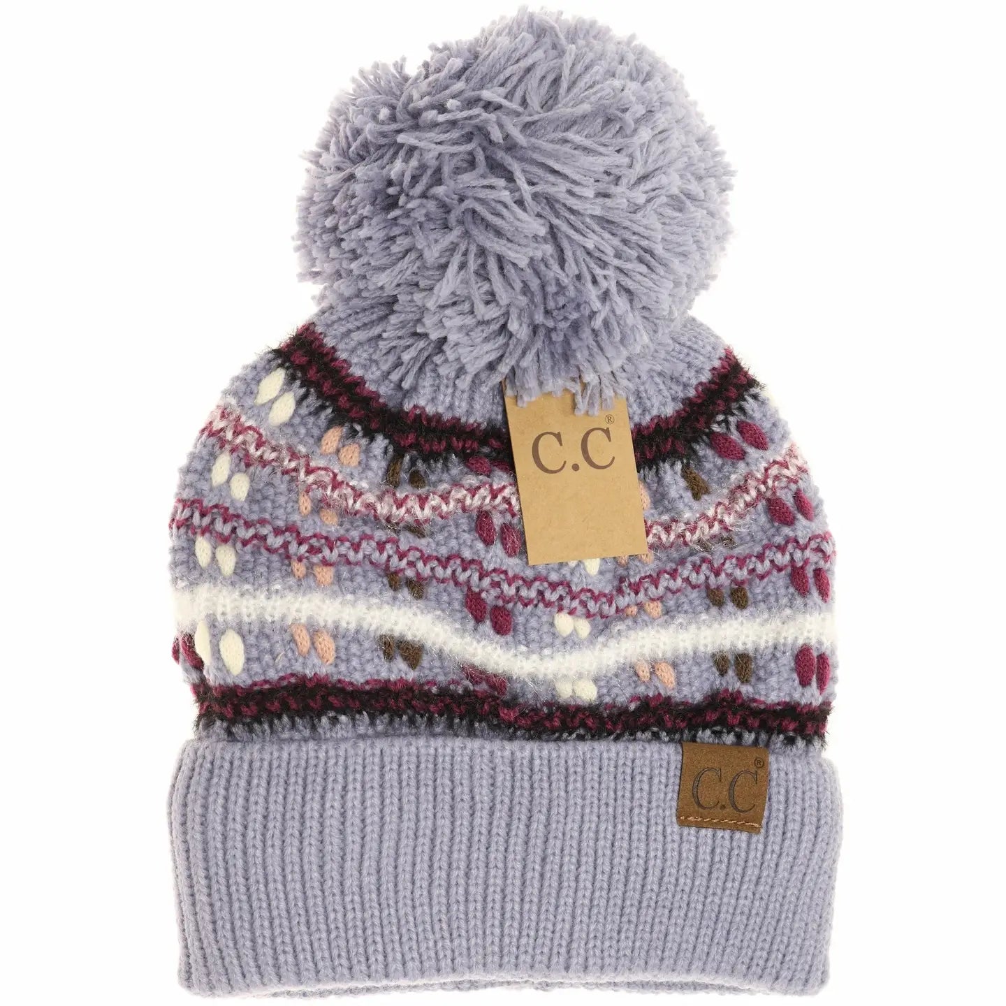 C.C Beanie, Pom-Vintage Knit Yarn, Denim