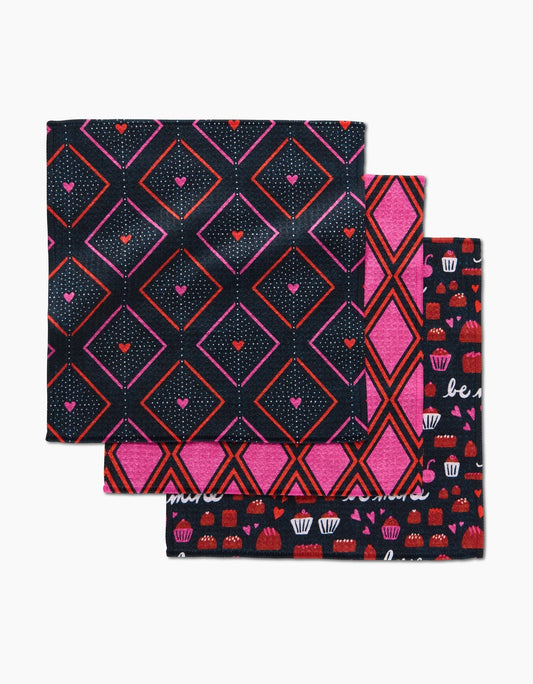 Geometry Valentine's "Amore" Dishcloth Set