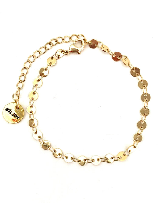 Bette Gold Mini Round Disc Chain Bracelet