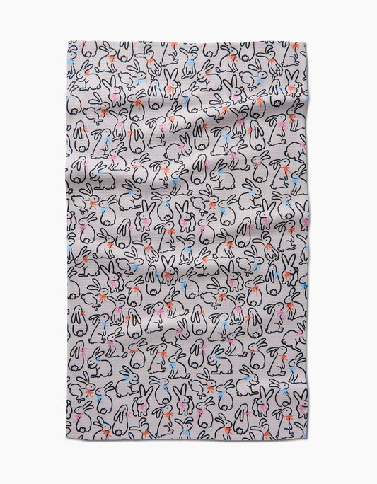 Geometry "Playful Bunnies" Tea Towel