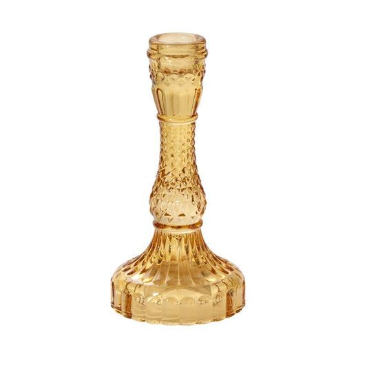 Candle “Gillian” Taper Holder, Amber