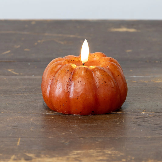 Orange 3D Flame Short Pumpkin Candle