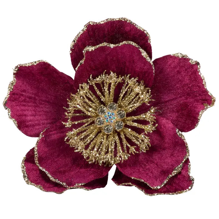 Burgundy Flower Clip
