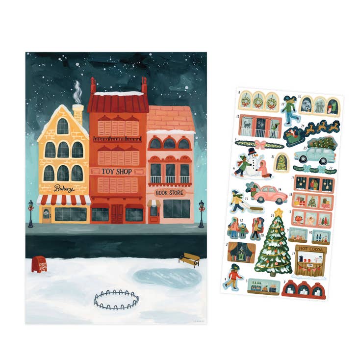 Christmas Countdown Calendar - City Sidewalk