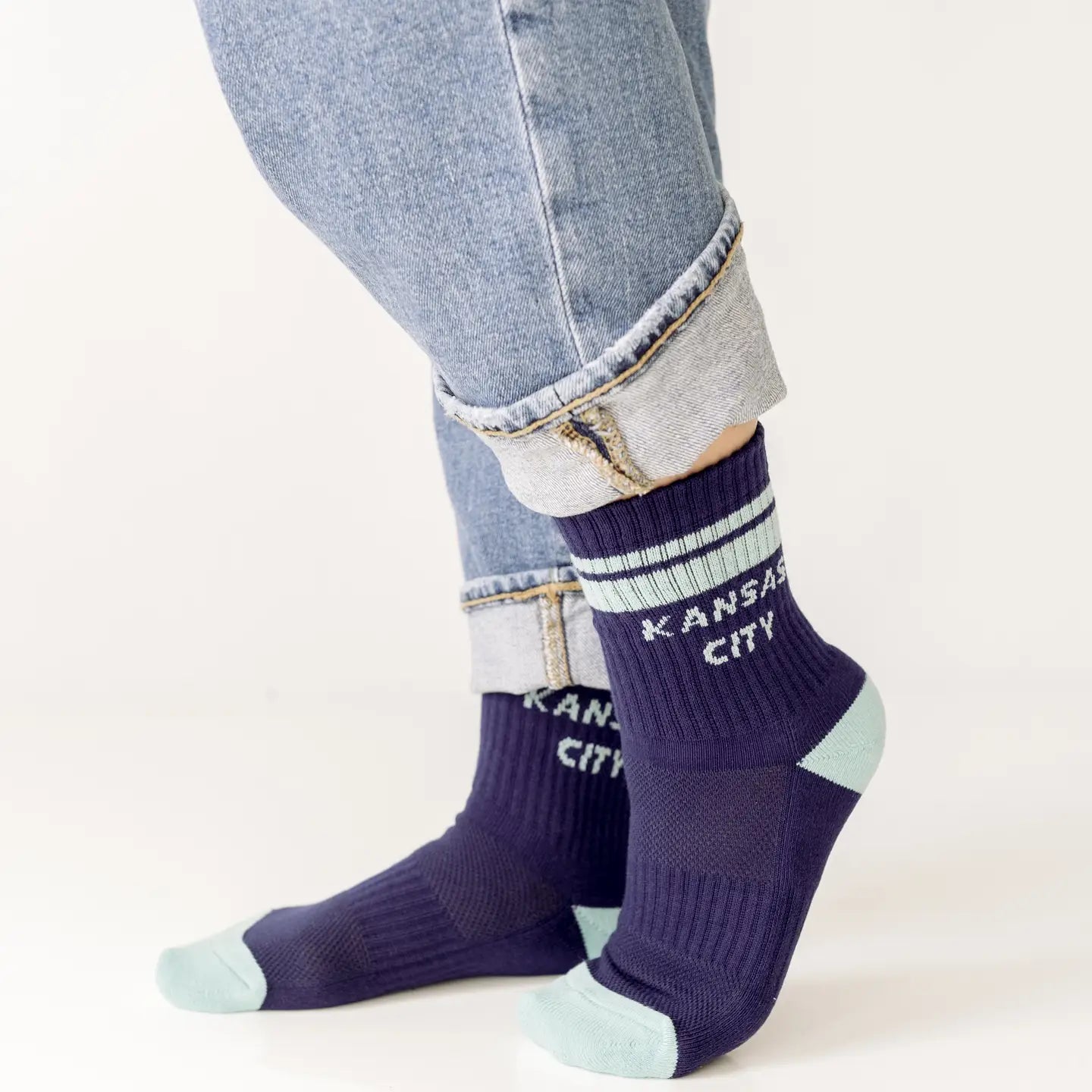 Socks, Kansas City Crew Socks, Navy/Teal