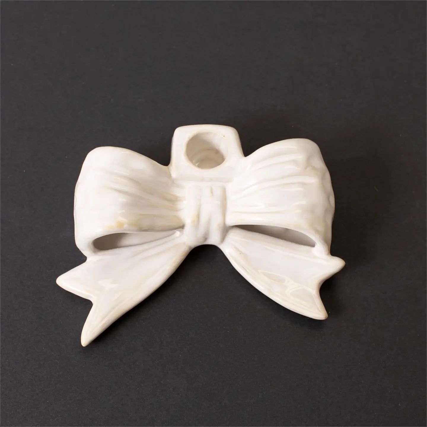 Candle Holder - White Bow Shaped