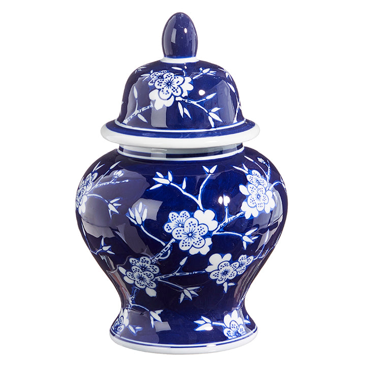 Ginger Jar, Blue and White Floral (10")