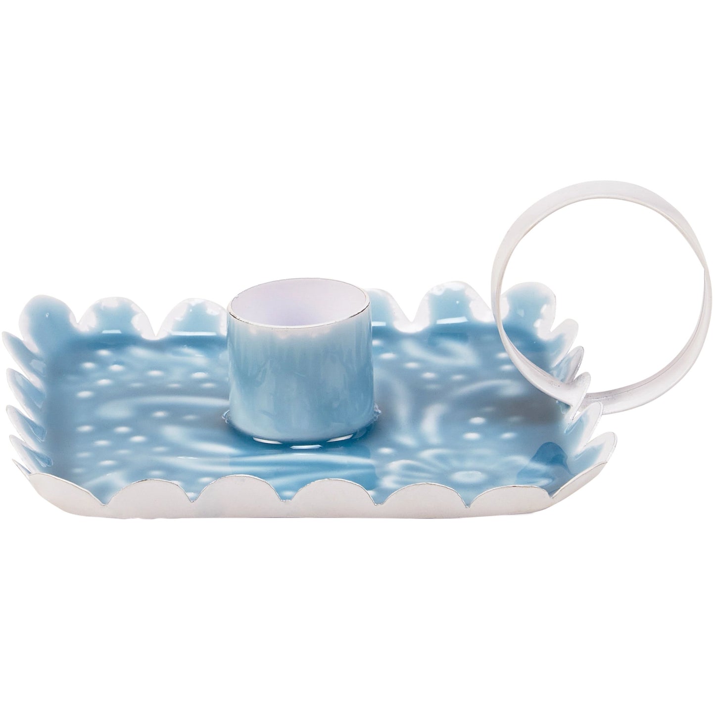 Blue Floral Candle Holder
