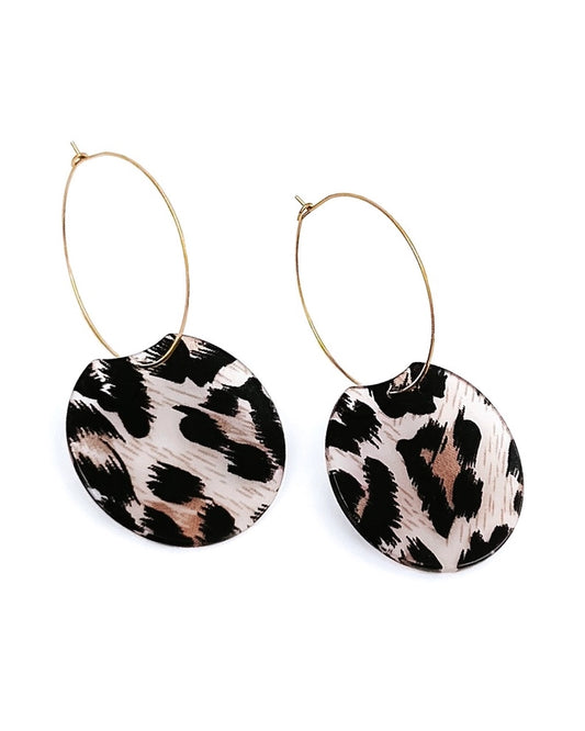 Elba Leopard Hoop Earrings