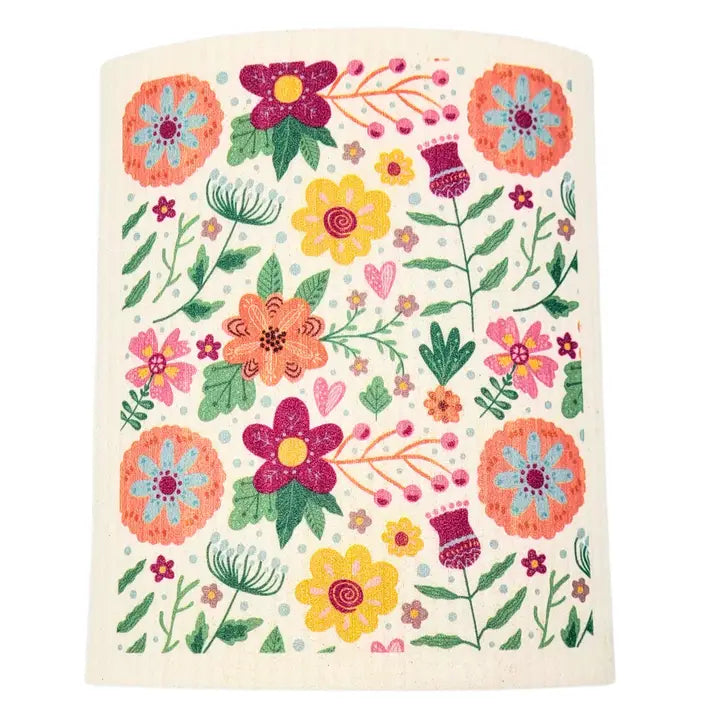 Reusable Paper Towel "Spring Bloom Flowers Coral"