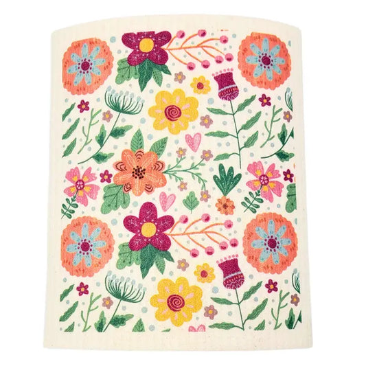 Reusable Paper Towel "Spring Bloom Flowers Coral"