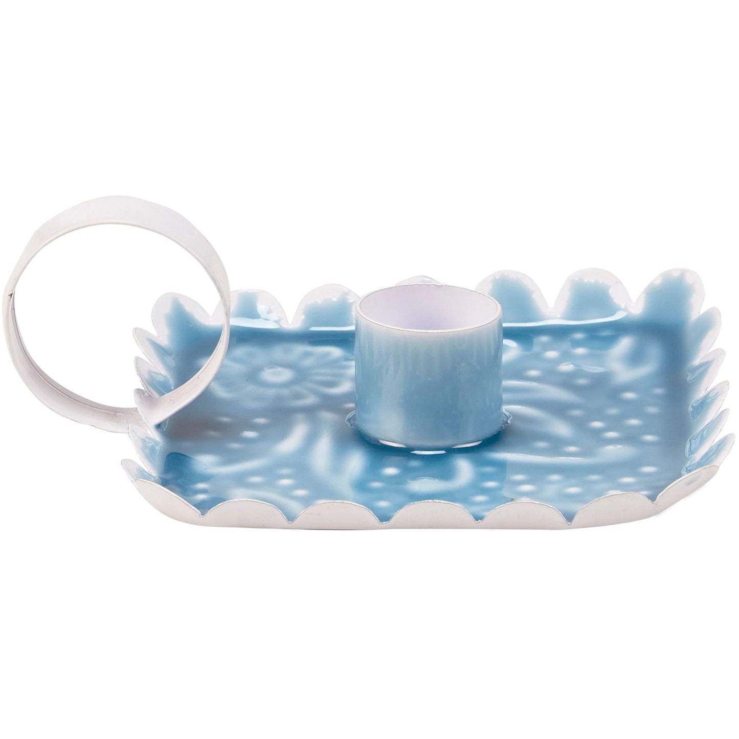 Blue Floral Candle Holder