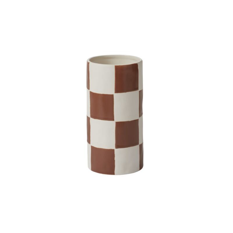 Checkerboard Vase and Pot, Terracotta