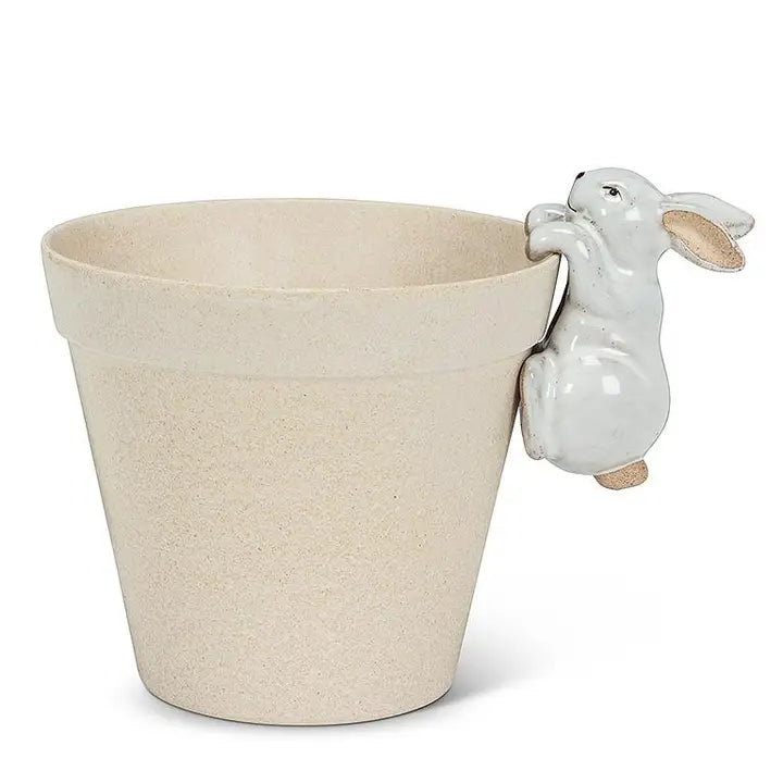 Pot Hugger, Climbing Ceramic Bunny