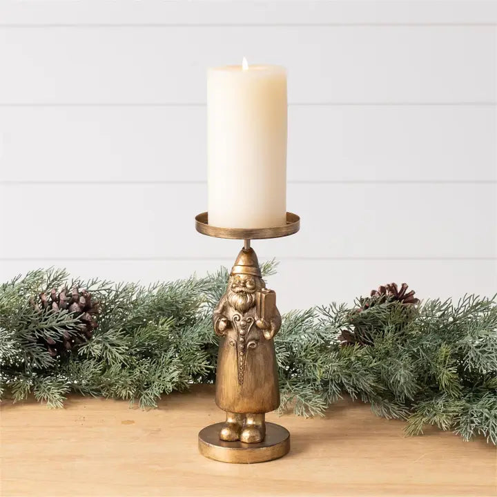 Candle Holder - Gold Santa Figure (Pre-Order)