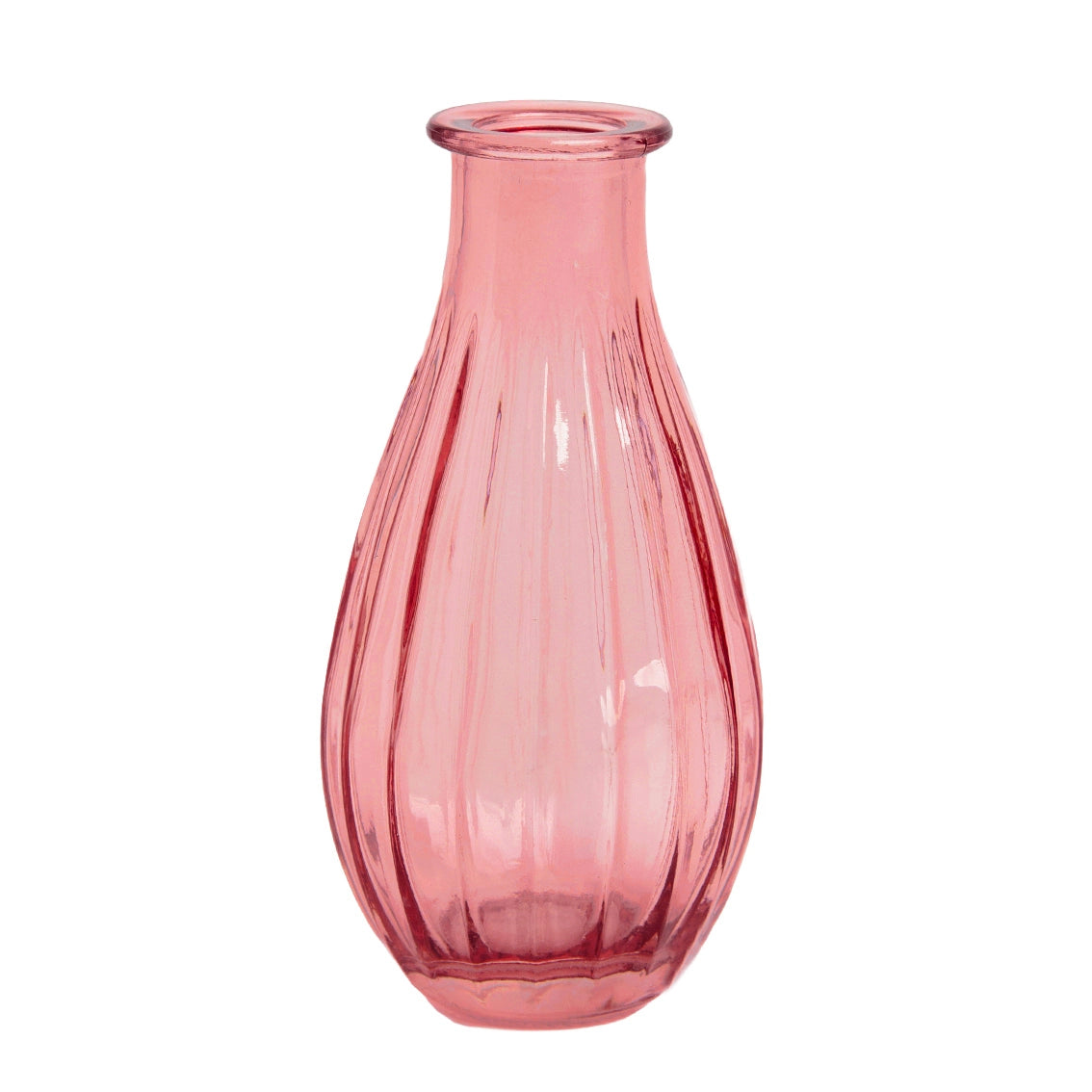 Glass Bud Flower Vase, Plum Red