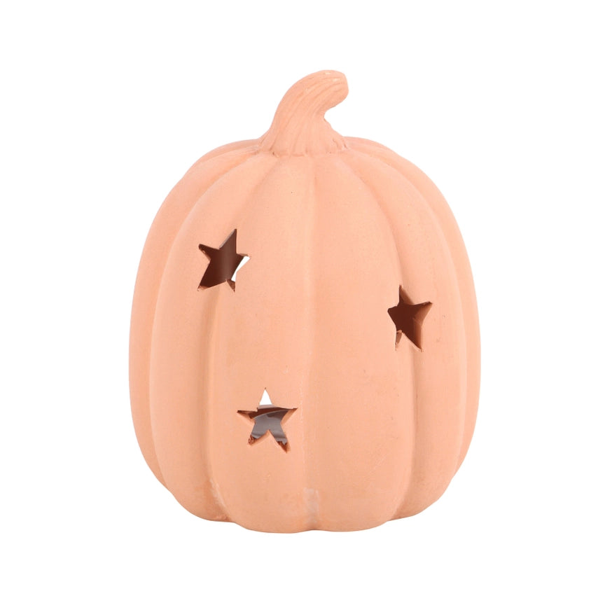 Terracotta Fall and Halloween Pumpkin Tealight Holder