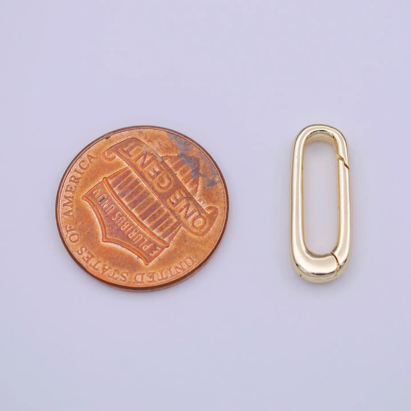 Oval Shaped Snap Clasp, Silver 18mm