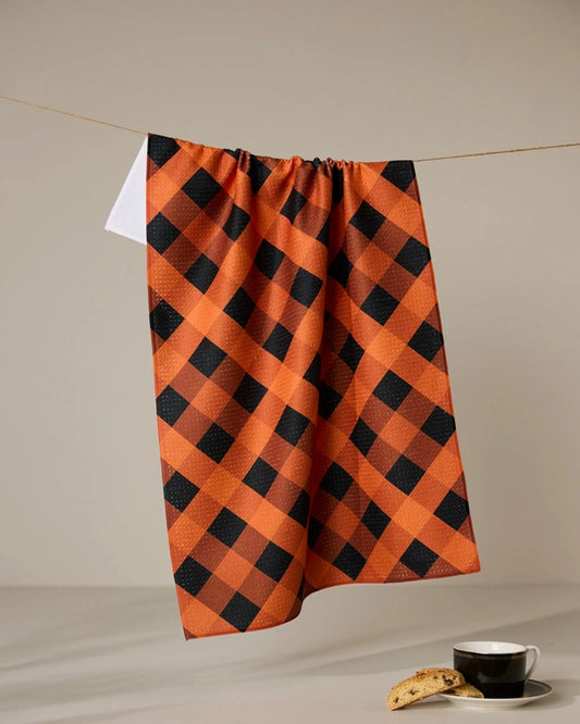 Geometry "Pumpkin Plaid" Tea Towel (Pre-Order)