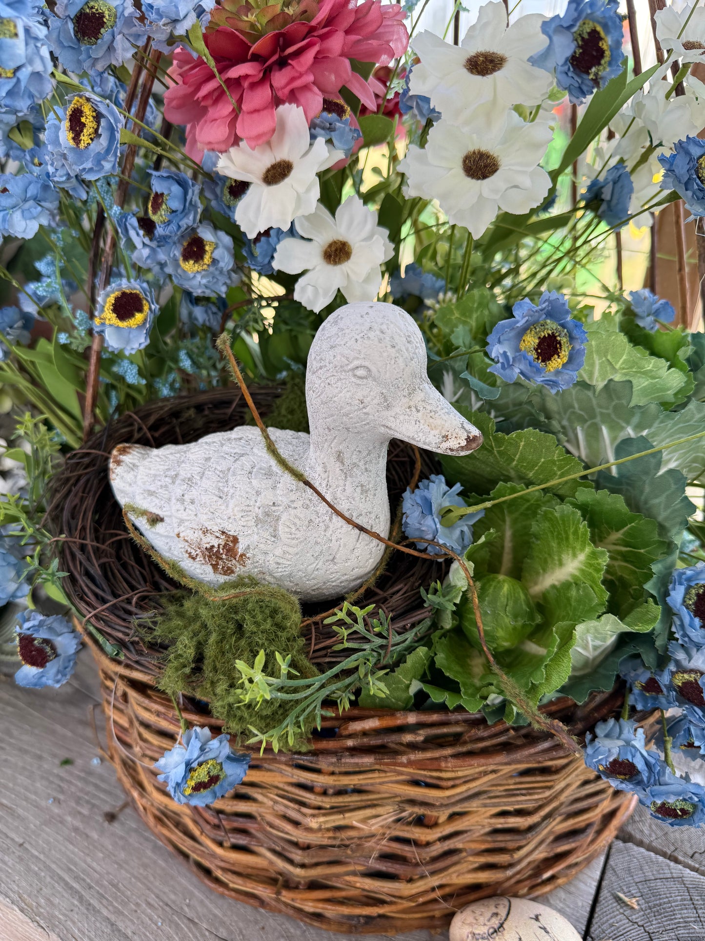 Distressed Cement Duck