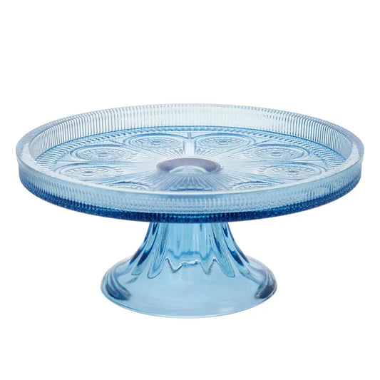 Codi Glass Cake Stand, Sky Blue