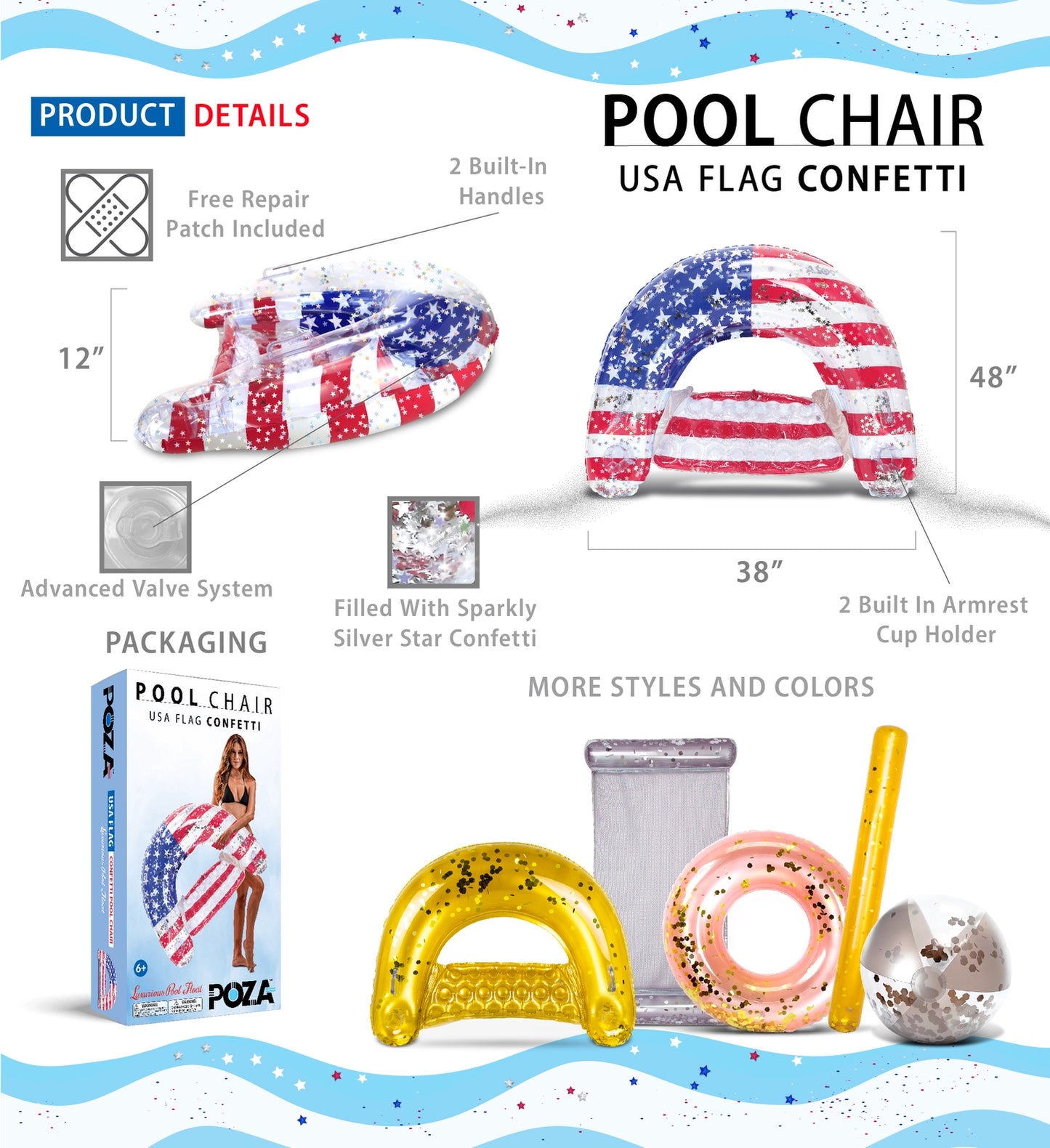 USA Flag Pool Chair