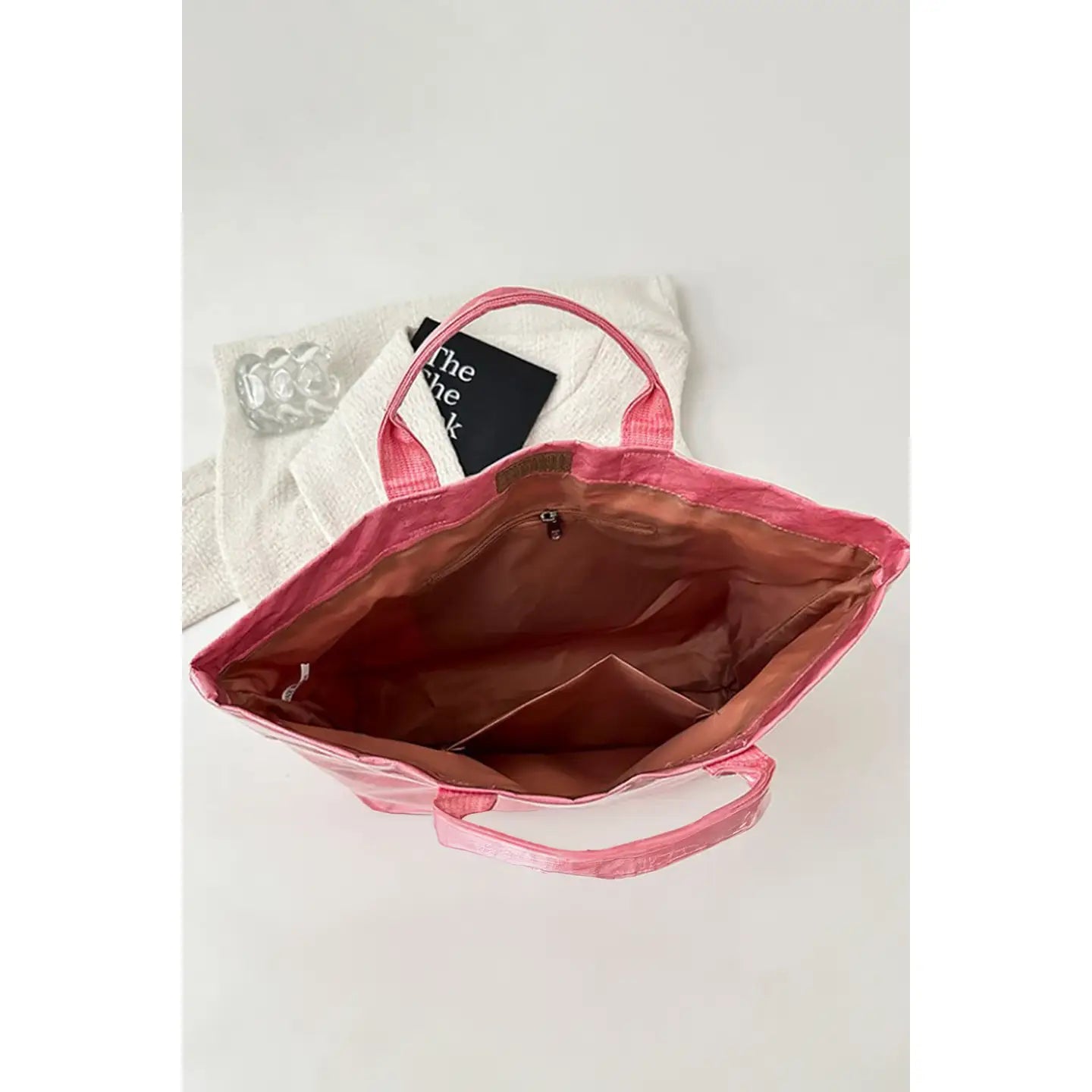 Striped Tote Bag, Green & Pink