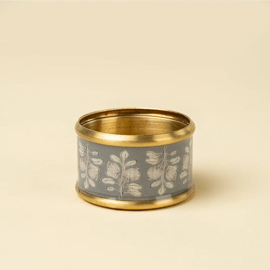 Arbor Enameled Napkin Ring, Grey