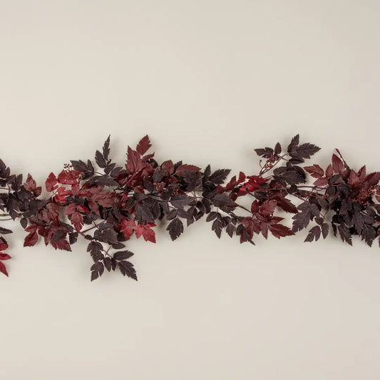 Actaea Leaf & Berry Garland, Burgundy 6'