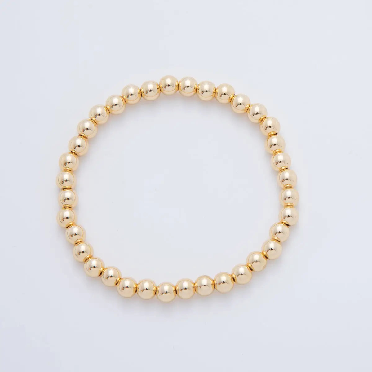 Gold Filled Ball Stretch Bracelet, 5mm. 6.25"
