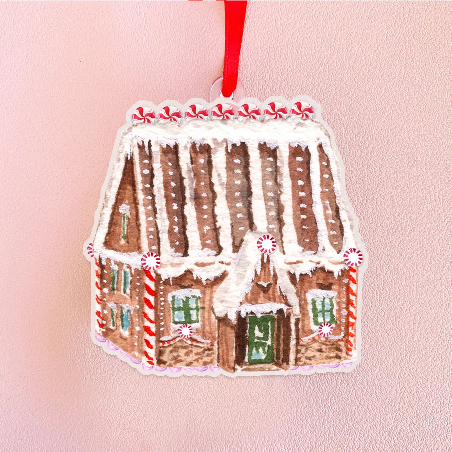 Gingerbread House Ornament "Candy Cane Cottage"