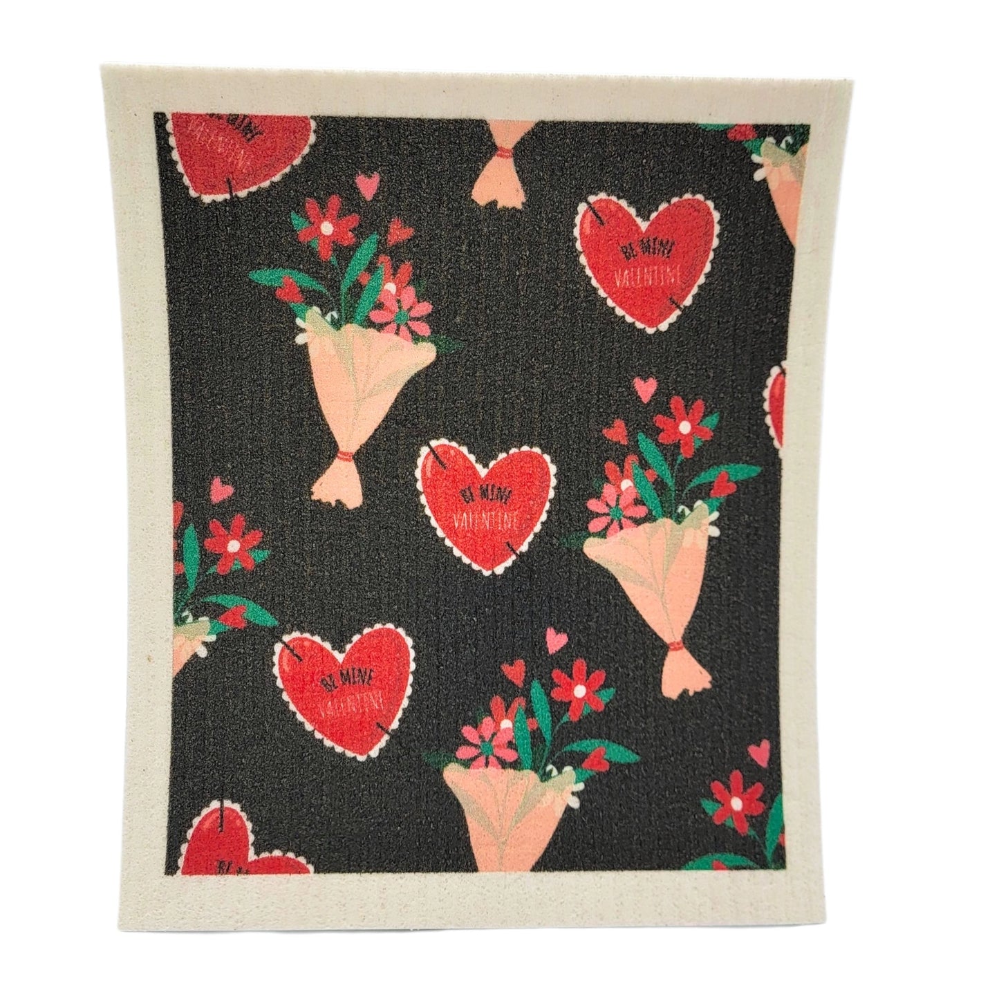 Valentine's Reusable Paper Towel "Be Mine, Valentine Flowers"